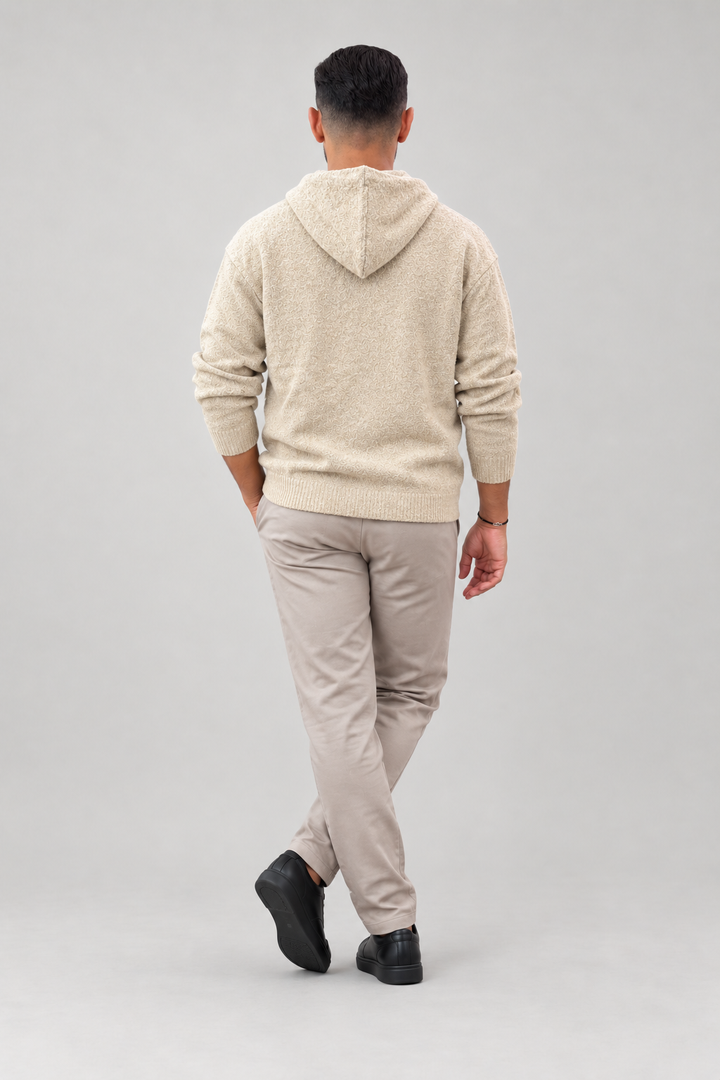 Sweat à capuche en maille texturée