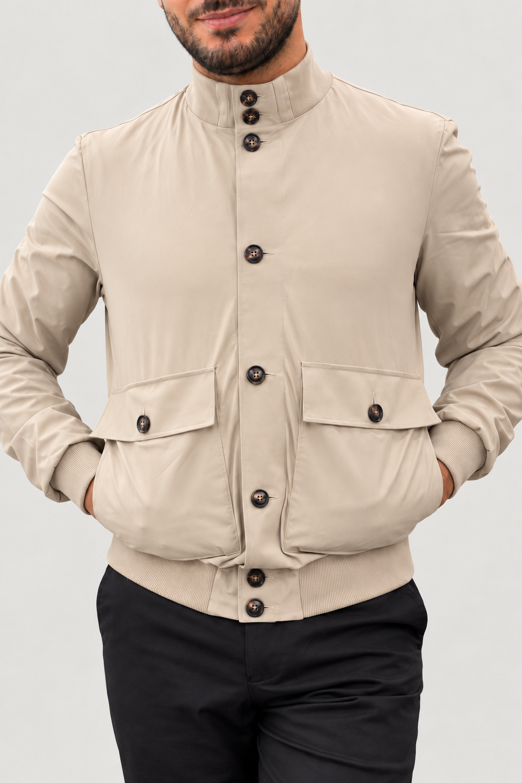 Blouson à poches col montant