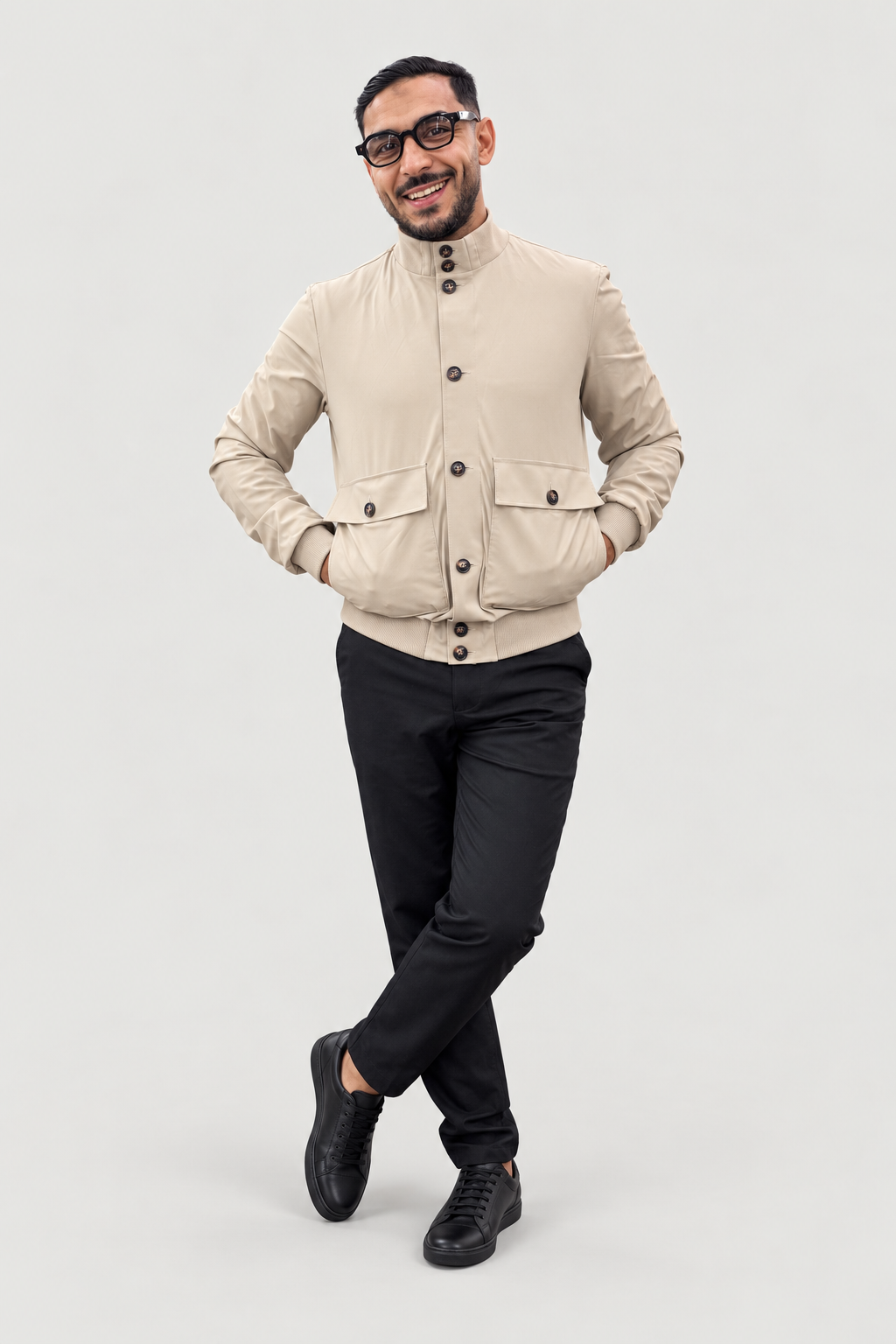 Blouson à poches col montant