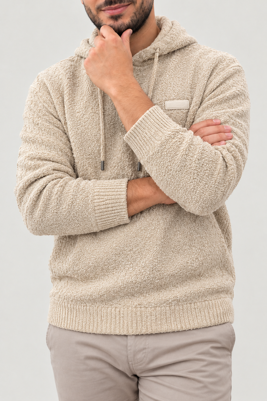 Sweat à capuche en maille texturée