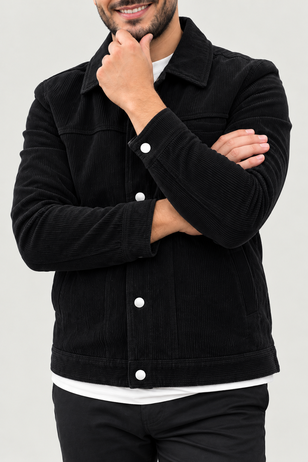Veste trucker en velours côtelé