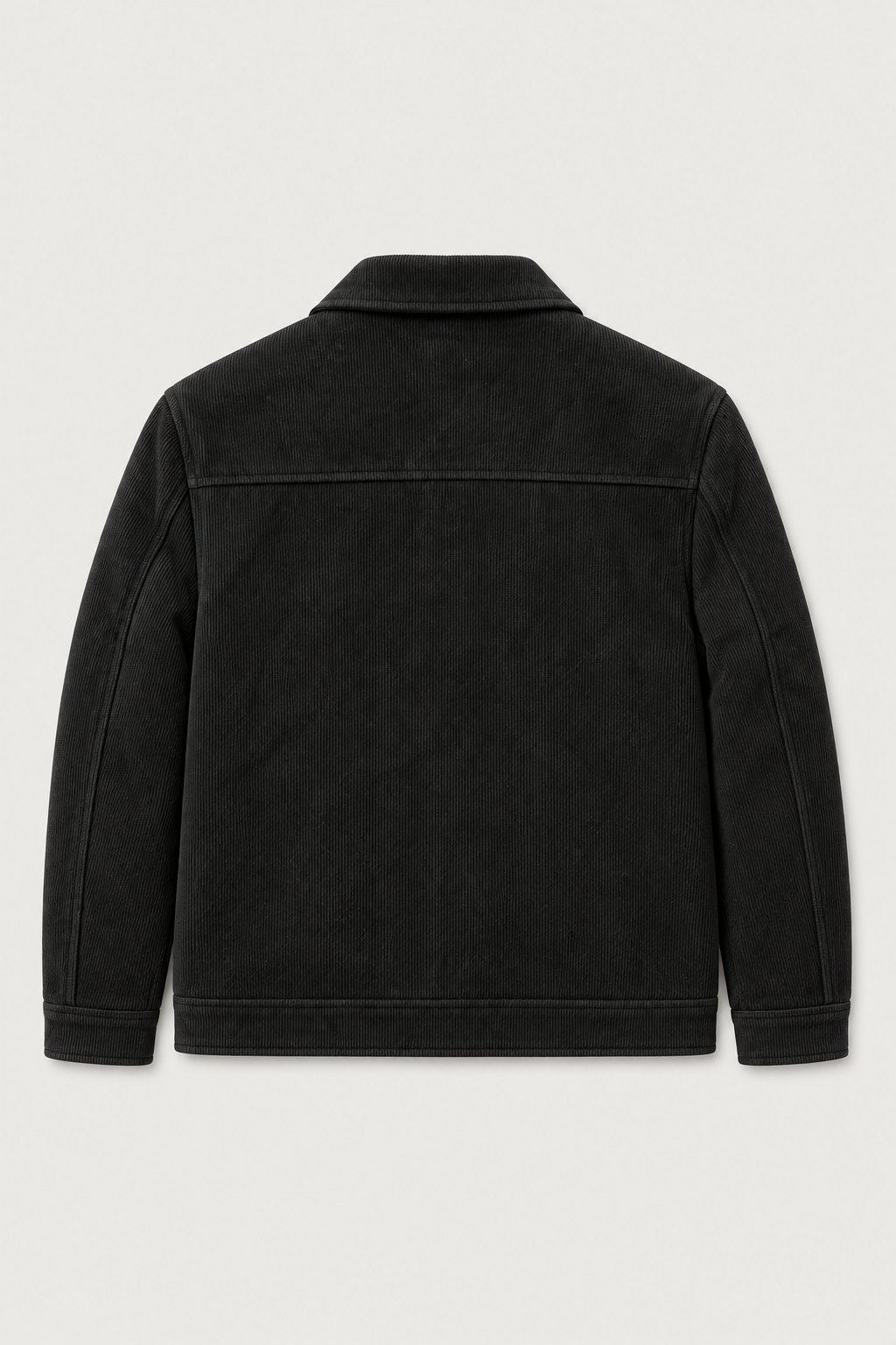 Veste trucker en velours côtelé noire – vue de dos