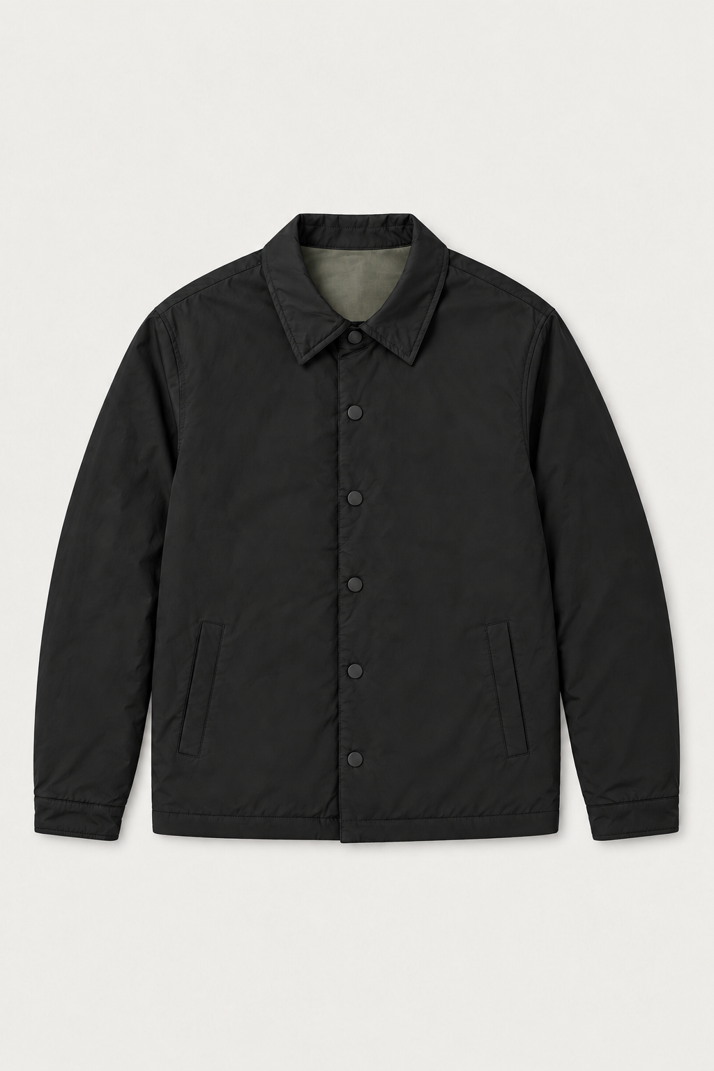 Veste réversible kaki et noir, côté noir
