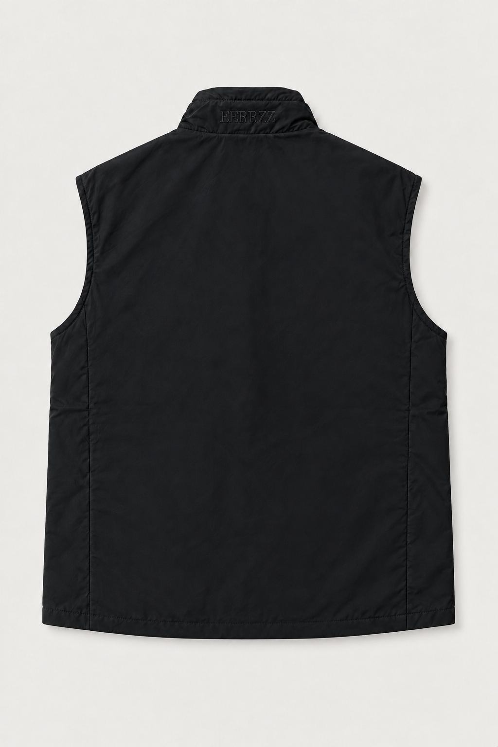 Gilet sans manches zippé noir, vue de dos