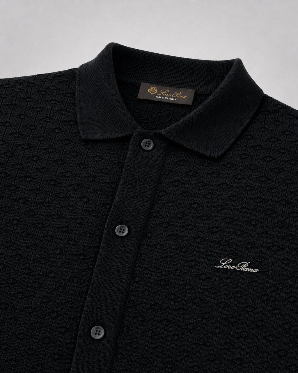 Knitted Button-Up Polo Shirt of Loro Piana