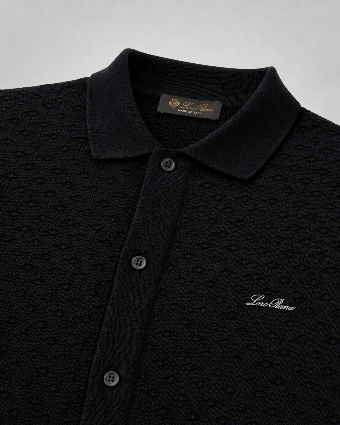 Knitted Button-Up Polo Shirt of Loro Piana