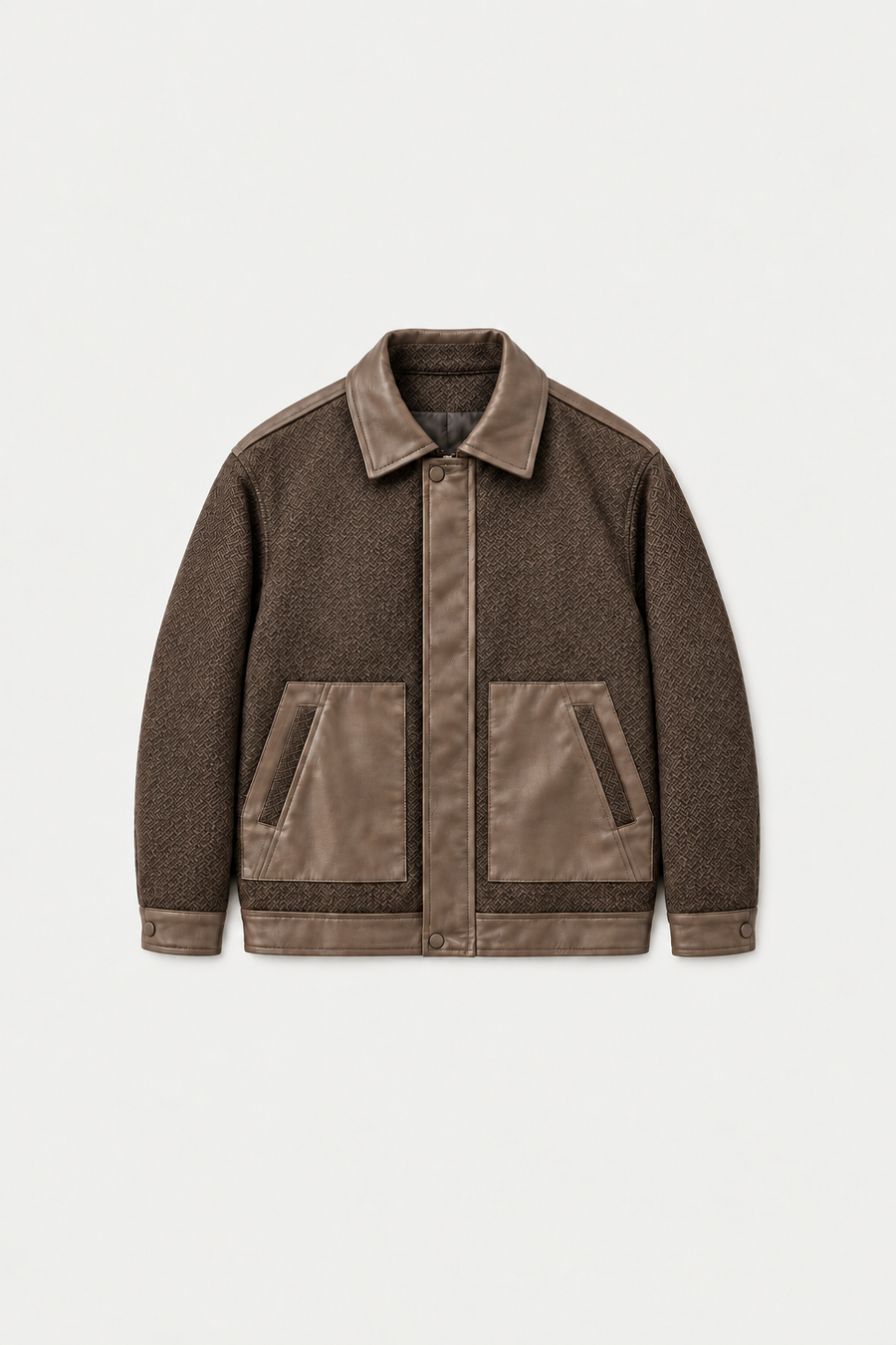 Veste bi-matière effet cuir