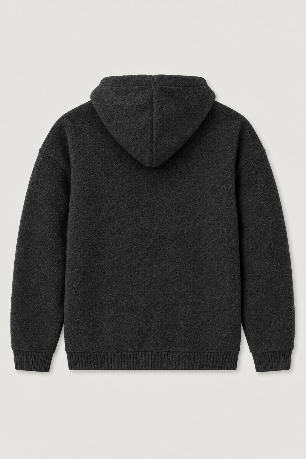 Sweat à capuche en maille texturée noir, vue de dos