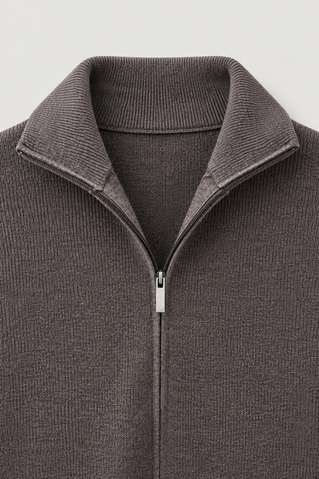 Cardigan zippé col montant