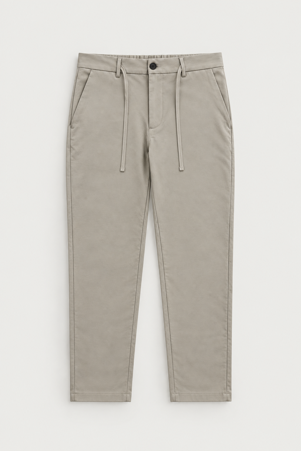 Pantalon slim à cordon gris beige, vue de face