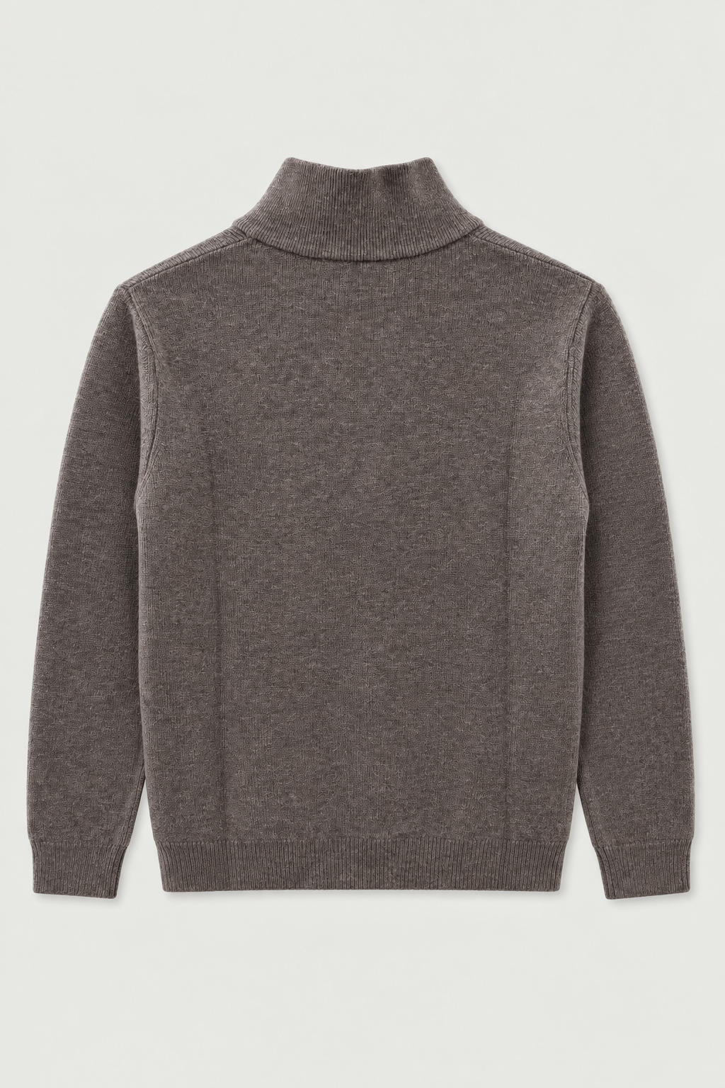 Cardigan zippé col montant taupe, vue de dos