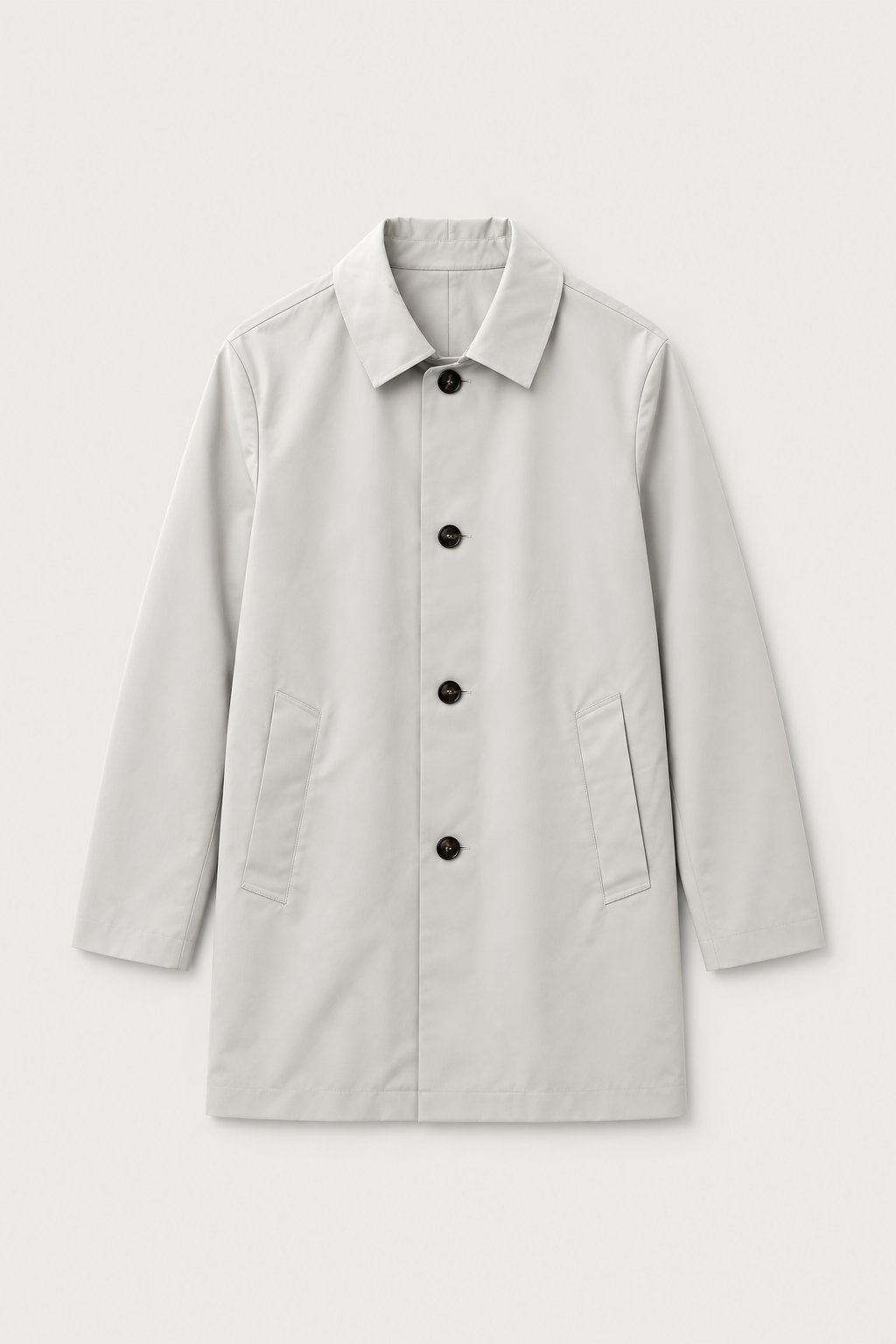 Manteau léger à col chemise beige clair, vue de face