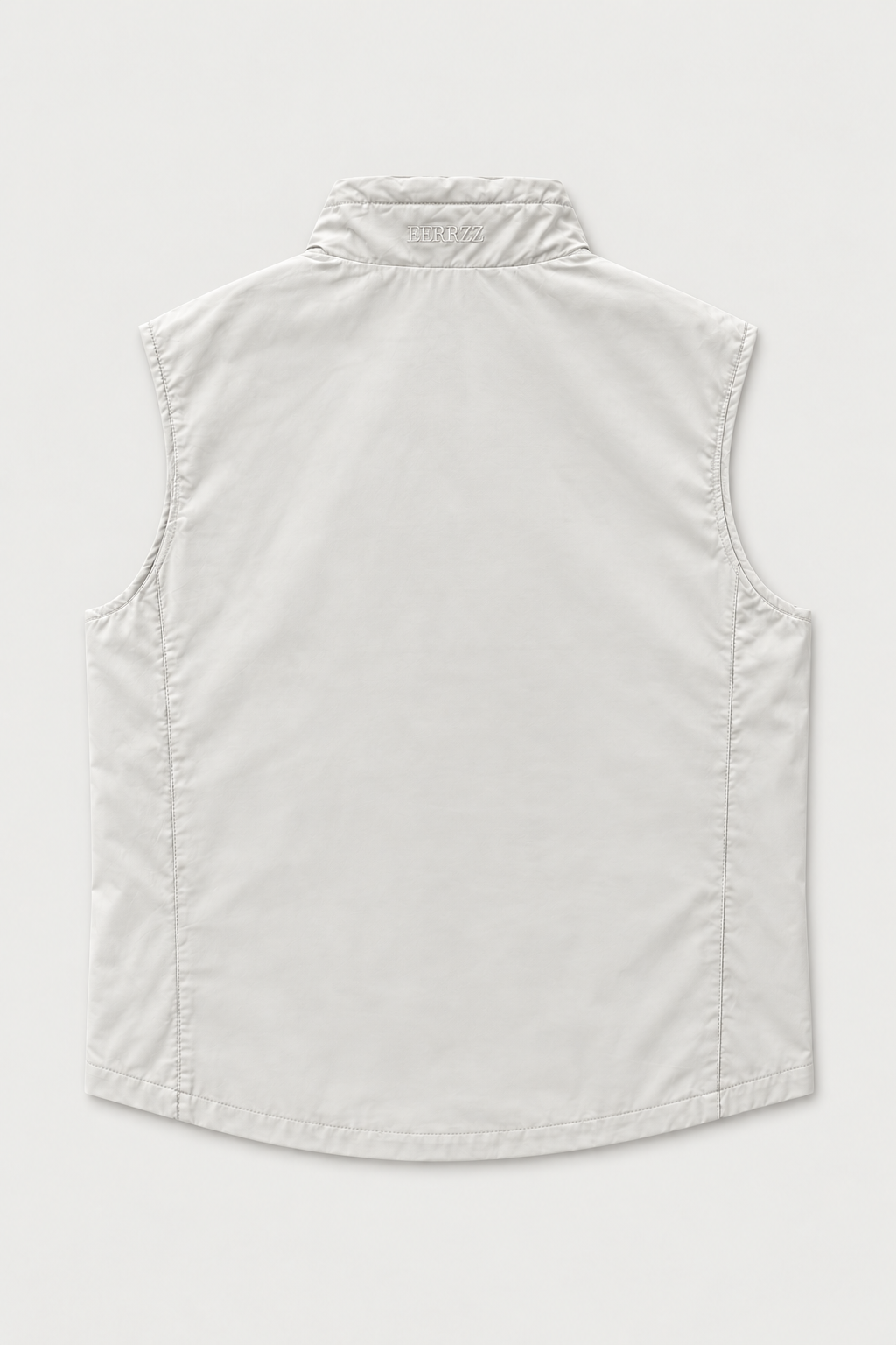 Gilet sans manches zippé écru, vue de dos