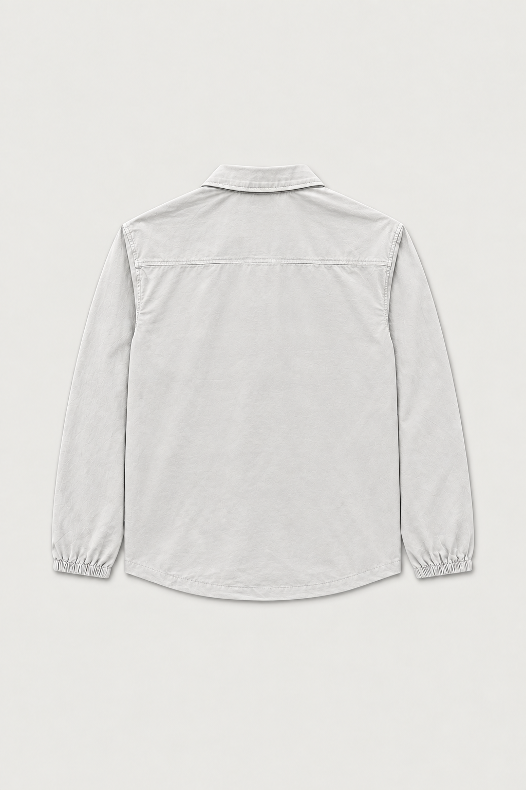 Blouson boutonné col chemise gris clair, vue de dos