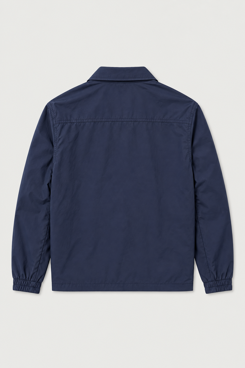 Blouson boutonné col chemise bleu marine, vue de dos