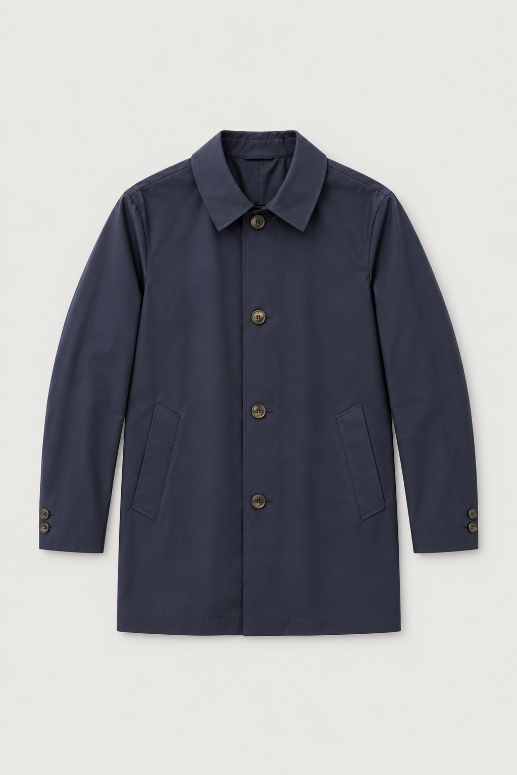 Manteau léger à col chemise bleu marine, vue de face