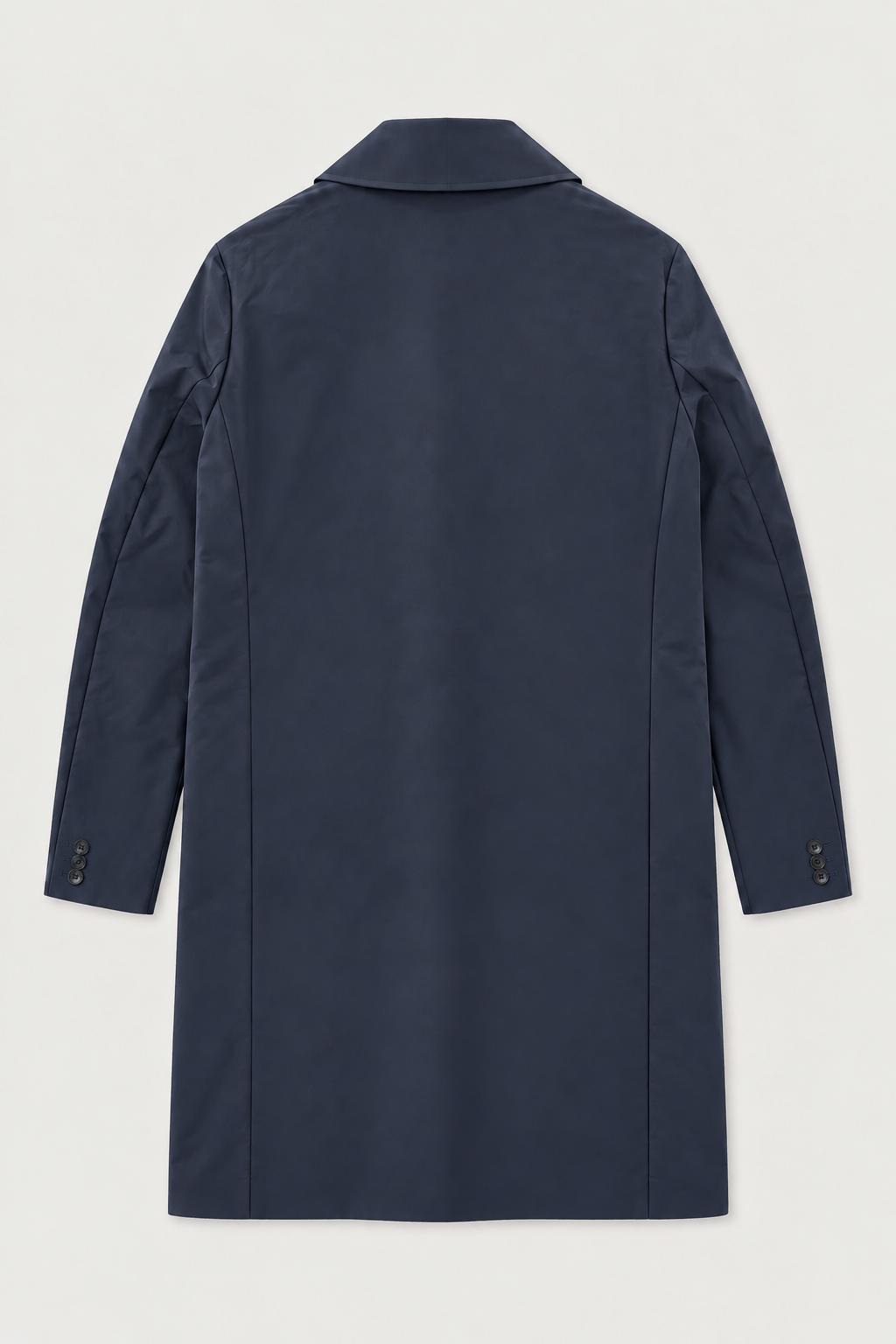 Manteau léger à col chemise bleu marine, vue de dos