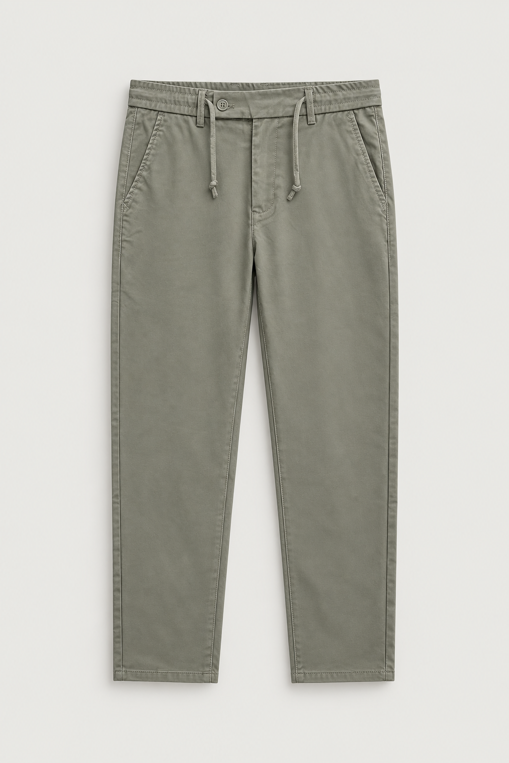 Chino à cordon gris olive, vue de face