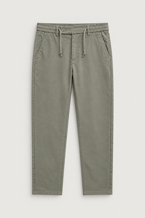 Chino à cordon gris olive, vue de face