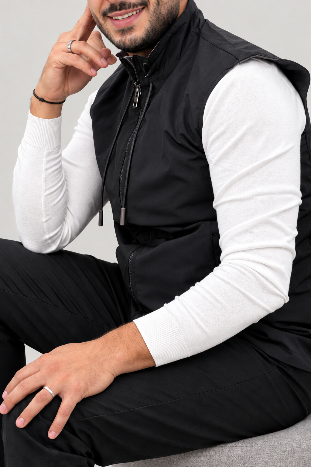 Gilet sans manches zippé