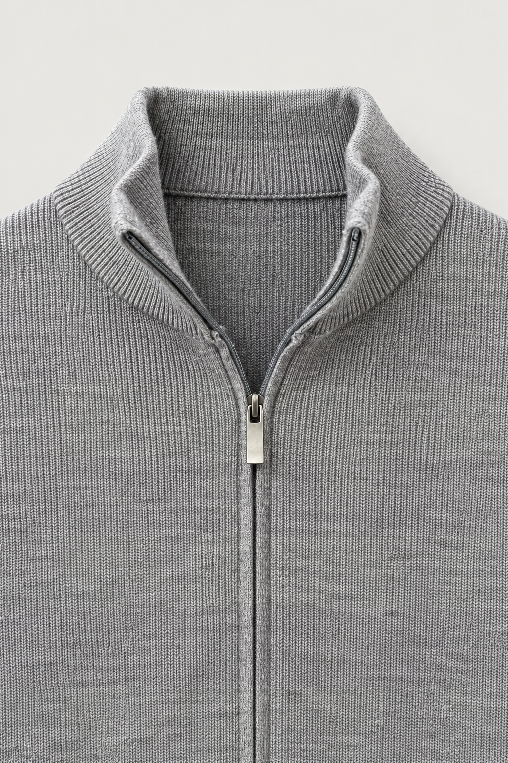 Cardigan zippé col montant