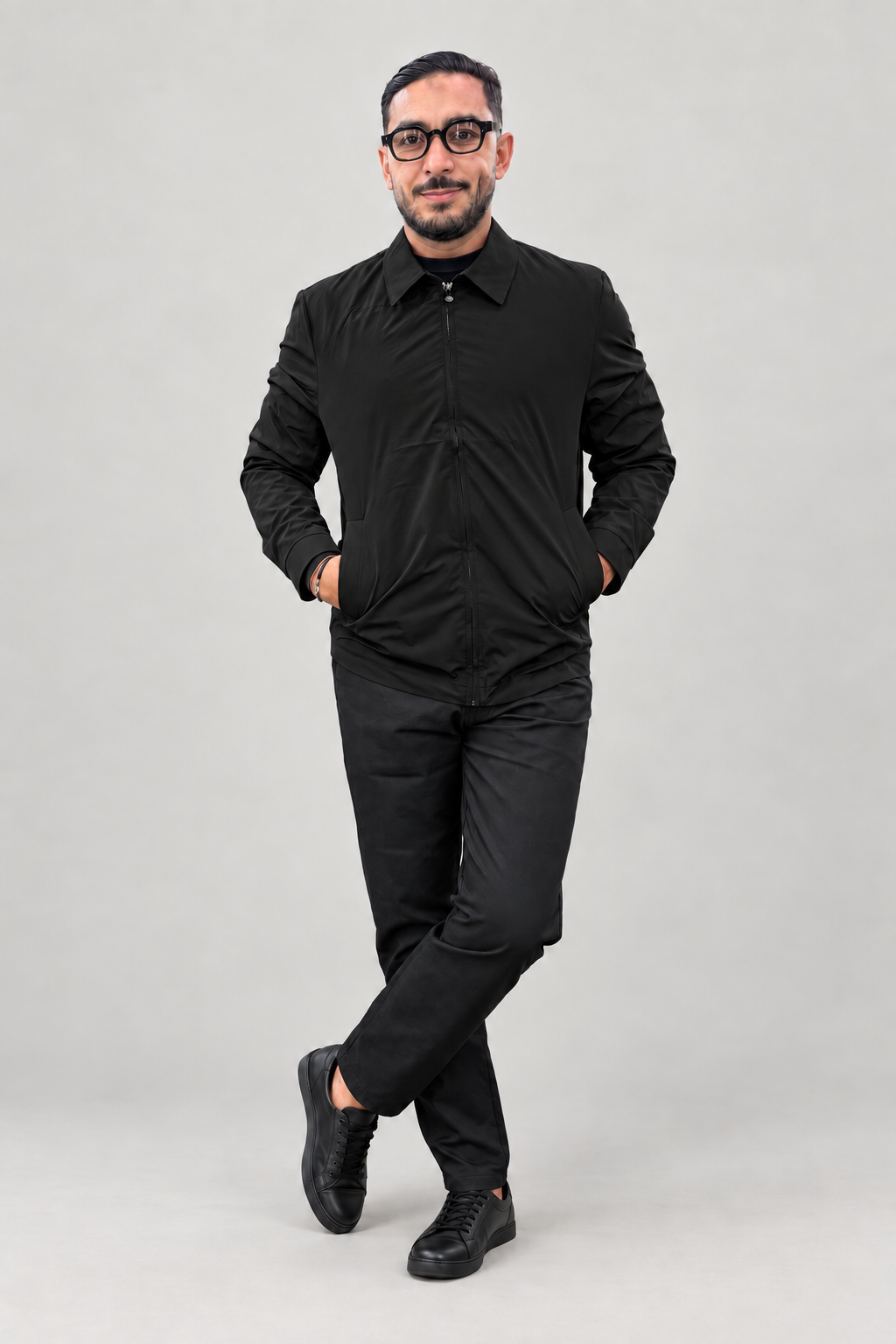 Blouson épuré à col chemise